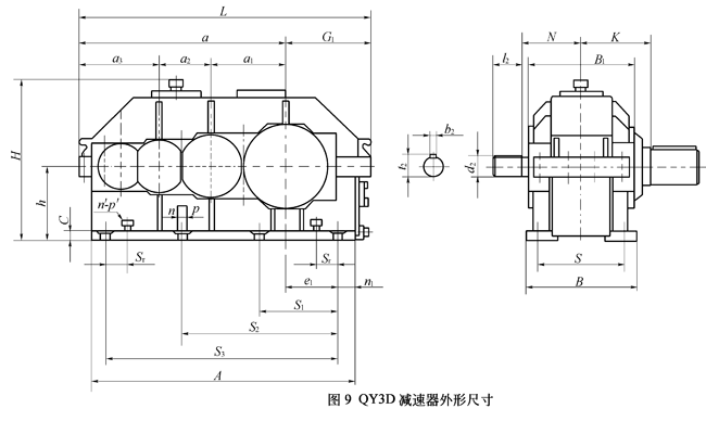 QY3D起重机用硬齿面减速机外形图