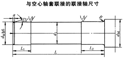 DBY、DCY硬齿面减速机与空心轴套联接的联接轴尺寸