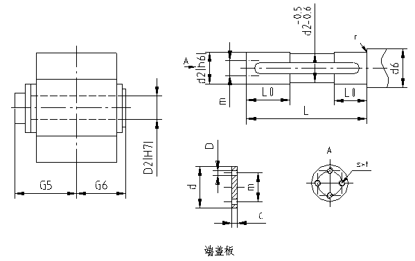 QJY系列空心轴型减速机（键联接）的联接尺寸