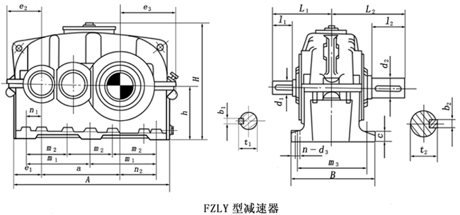 FZLY硬齿面减速机外形图